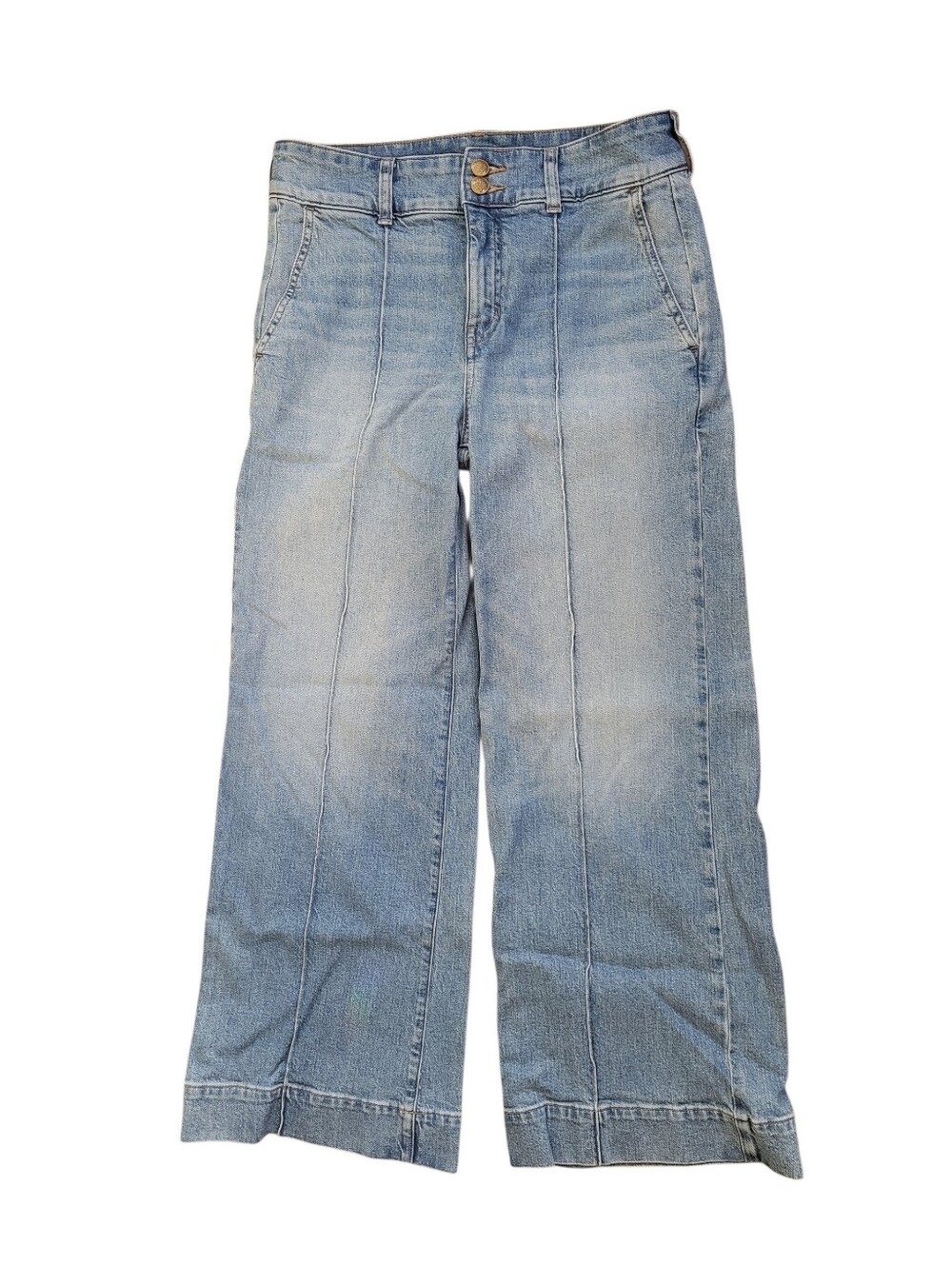 Jcrew Wide Leg High Waisted Jeans Blue Womens 28P